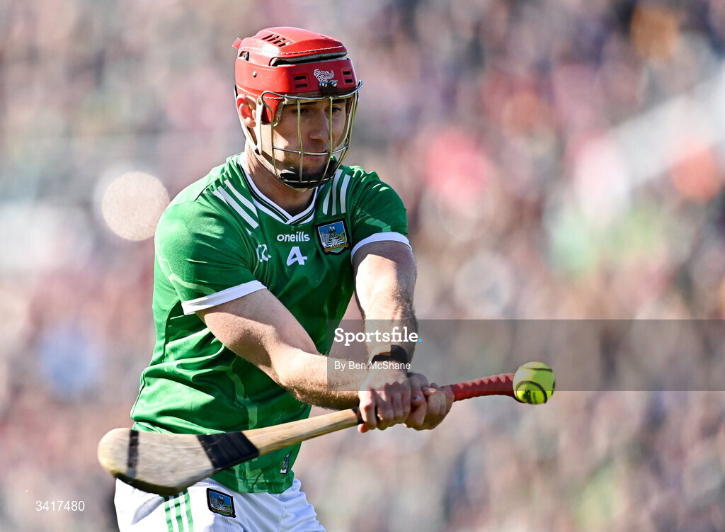 5 April 2026; Barry Nash of Limerick during the Allianz Hurling League Division 1A final match between Limerick and Cork at TUS Gaelic Grounds in Limerick. Photo by Ben McShane/Sportsfile