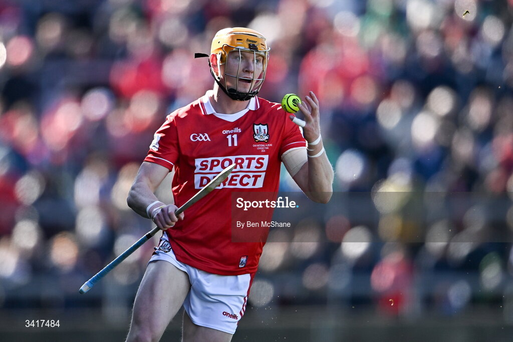 5 April 2026; Shane Barrett of Cork during the Allianz Hurling League Division 1A final match between Limerick and Cork at TUS Gaelic Grounds in Limerick. Photo by Ben McShane/Sportsfile
