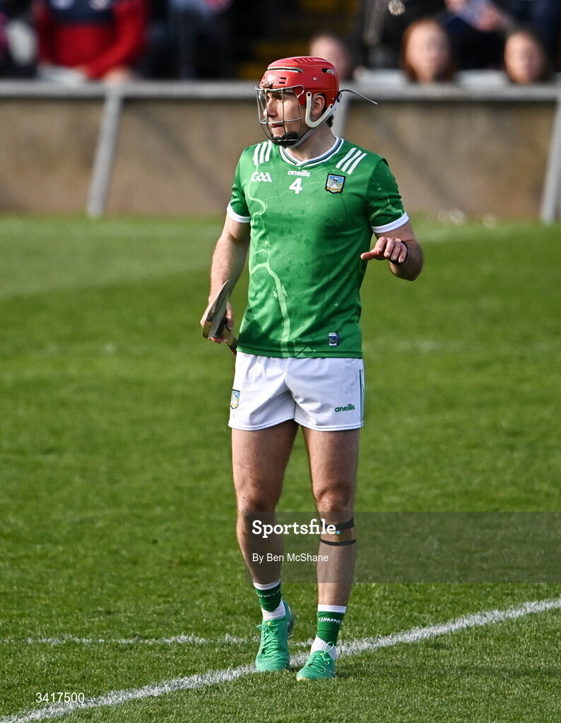 5 April 2026; Barry Nash of Limerick during the Allianz Hurling League Division 1A final match between Limerick and Cork at TUS Gaelic Grounds in Limerick. Photo by Ben McShane/Sportsfile