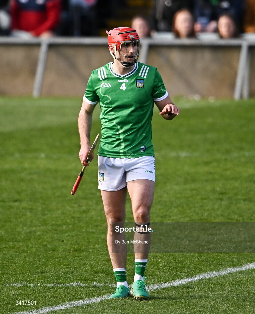 5 April 2026; Barry Nash of Limerick during the Allianz Hurling League Division 1A final match between Limerick and Cork at TUS Gaelic Grounds in Limerick. Photo by Ben McShane/Sportsfile
