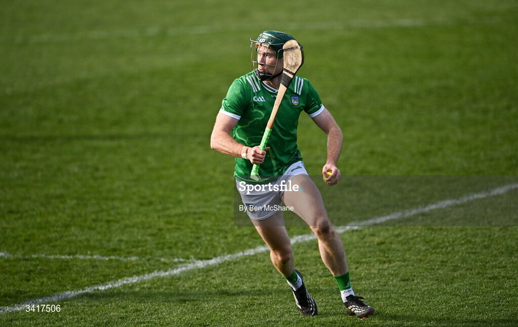 5 April 2026; William O'Donoghue of Limerick during the Allianz Hurling League Division 1A final match between Limerick and Cork at TUS Gaelic Grounds in Limerick. Photo by Ben McShane/Sportsfile