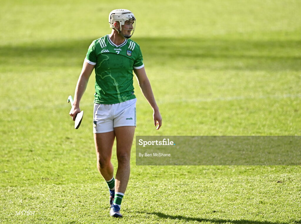 5 April 2026; Kyle Hayes of Limerick during the Allianz Hurling League Division 1A final match between Limerick and Cork at TUS Gaelic Grounds in Limerick. Photo by Ben McShane/Sportsfile