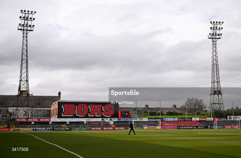 6 April 2026; A general view of of Dalymount Park before the SSE Airtricity Men's Premier Division match between Bohemians and Waterford at Dalymount Park in Dublin. Photo by Paul Phelan/Sportsfile