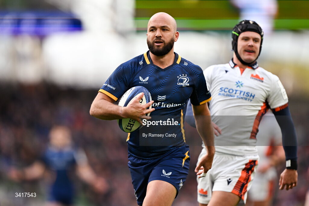5 April 2026; Jamison Gibson-Park of Leinster during the Investec Champions Cup match between Leinster and Edinburgh at the Aviva Stadium in Dublin. Photo by Ramsey Cardy/Sportsfile