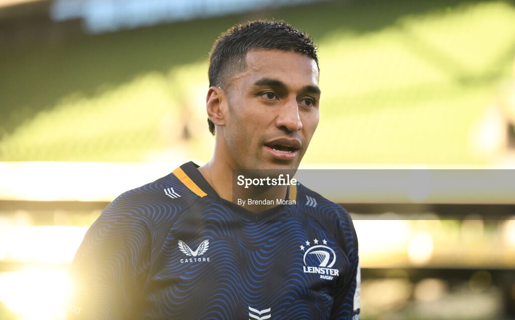 5 April 2026; Rieko Ioane of Leinster after the Investec Champions Cup match between Leinster and Edinburgh at the Aviva Stadium in Dublin. Photo by Brendan Moran/Sportsfile