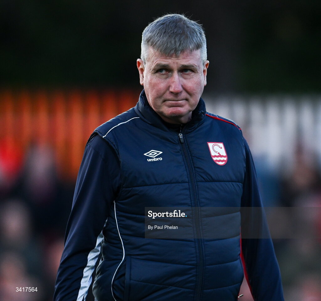 3 April 2026; St Patrick's Athletic manager Stephen Kenny before the SSE Airtricity Men's Premier Division match between St Patrick's Athletic and Sligo Rovers at Richmond Park in Dublin. Photo by Paul Phelan/Sportsfile