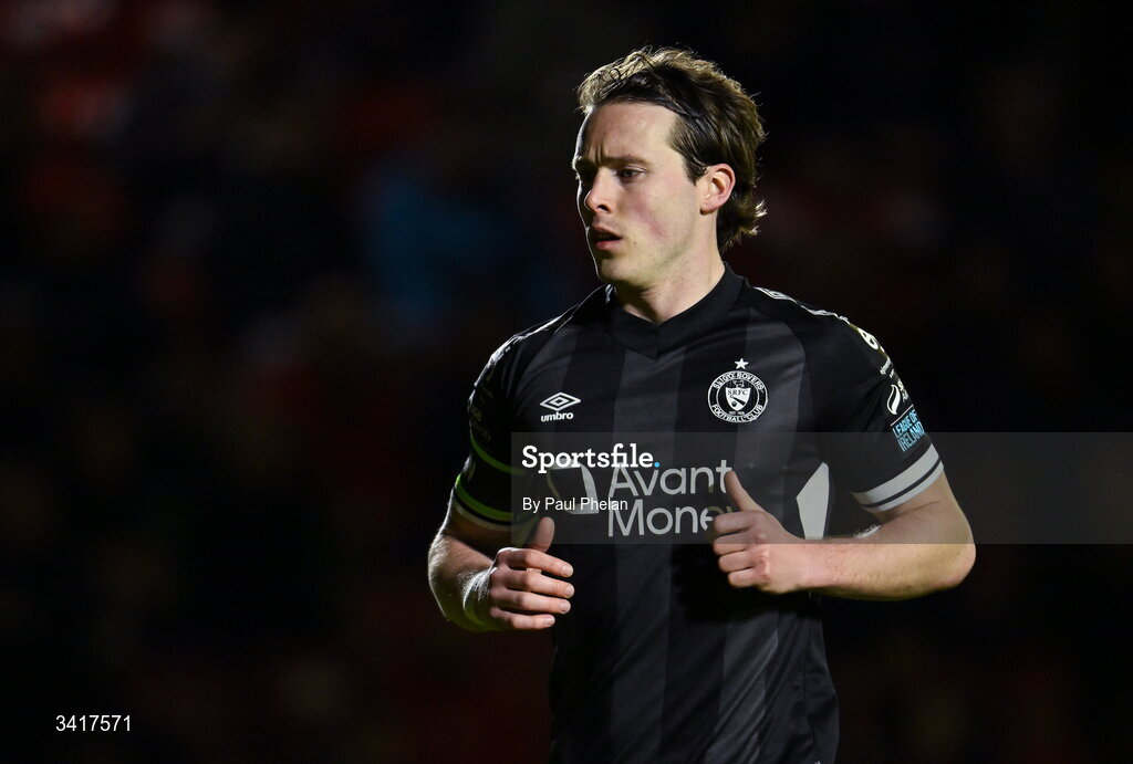 3 April 2026; Will Fitzgerald of Sligo Rovers during the SSE Airtricity Men's Premier Division match between St Patrick's Athletic and Sligo Rovers at Richmond Park in Dublin. Photo by Paul Phelan/Sportsfile
