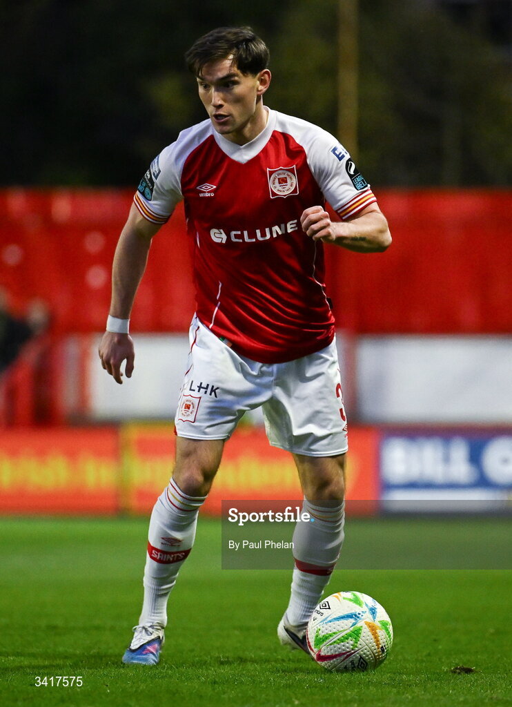 3 April 2026; Anto Breslin during the SSE Airtricity Men's Premier Division match between St Patrick's Athletic and Sligo Rovers at Richmond Park in Dublin. Photo by Paul Phelan/Sportsfile