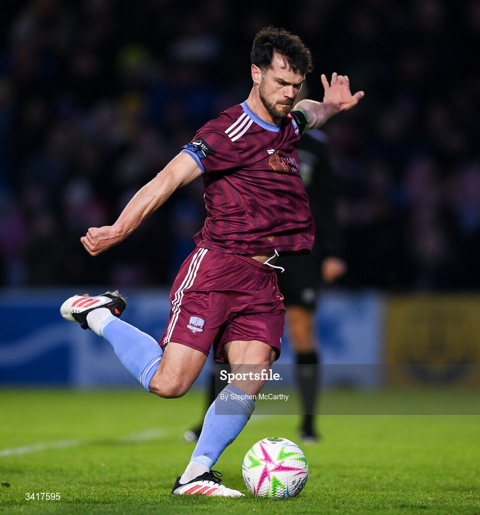 3 April 2026; Jimmy Keohane of Galway United during the SSE Airtricity Men's Premier Division match between Galway United and Derry City at Eamonn Deacy Park in Galway. Photo by Stephen McCarthy/Sportsfile
