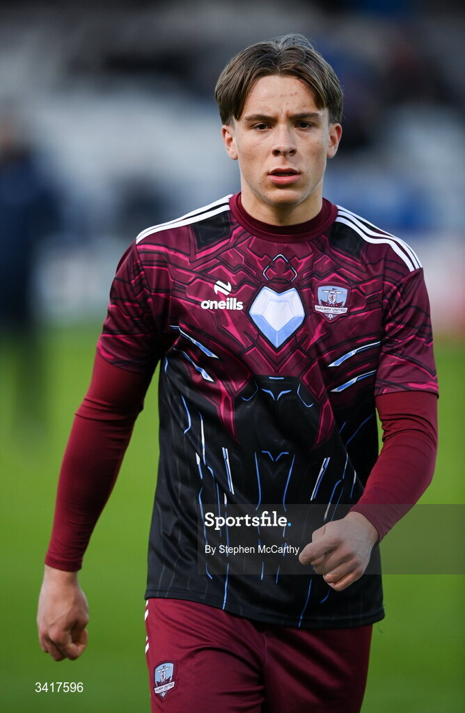 3 April 2026; Arthur Parker of Galway United before the SSE Airtricity Men's Premier Division match between Galway United and Derry City at Eamonn Deacy Park in Galway. Photo by Stephen McCarthy/Sportsfile