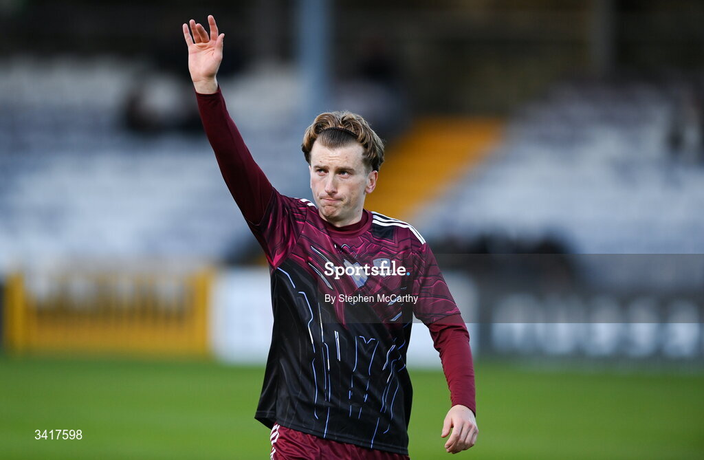 3 April 2026; David Hurley of Galway United before the SSE Airtricity Men's Premier Division match between Galway United and Derry City at Eamonn Deacy Park in Galway. Photo by Stephen McCarthy/Sportsfile