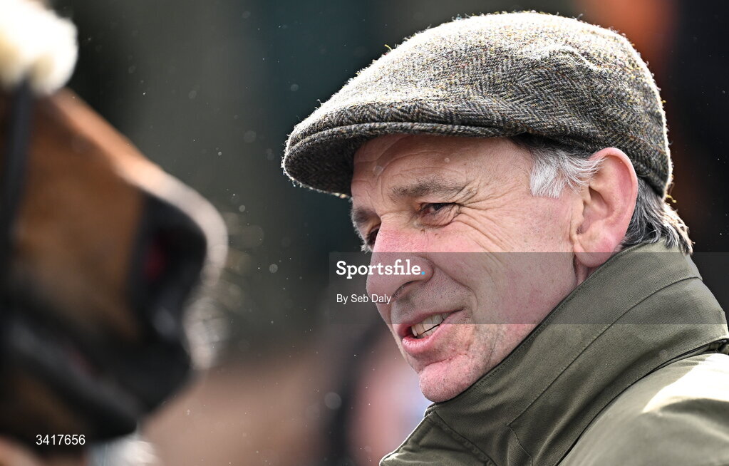 6 April 2026; Trainer Henry De Bromhead after sending out Slade Steel to win the Rathbarry & Glenview Studs Hurdle during day three of the Fairyhouse Easter Festival at Fairyhouse Racecourse in Ratoath, Meath. Photo by Seb Daly/Sportsfile