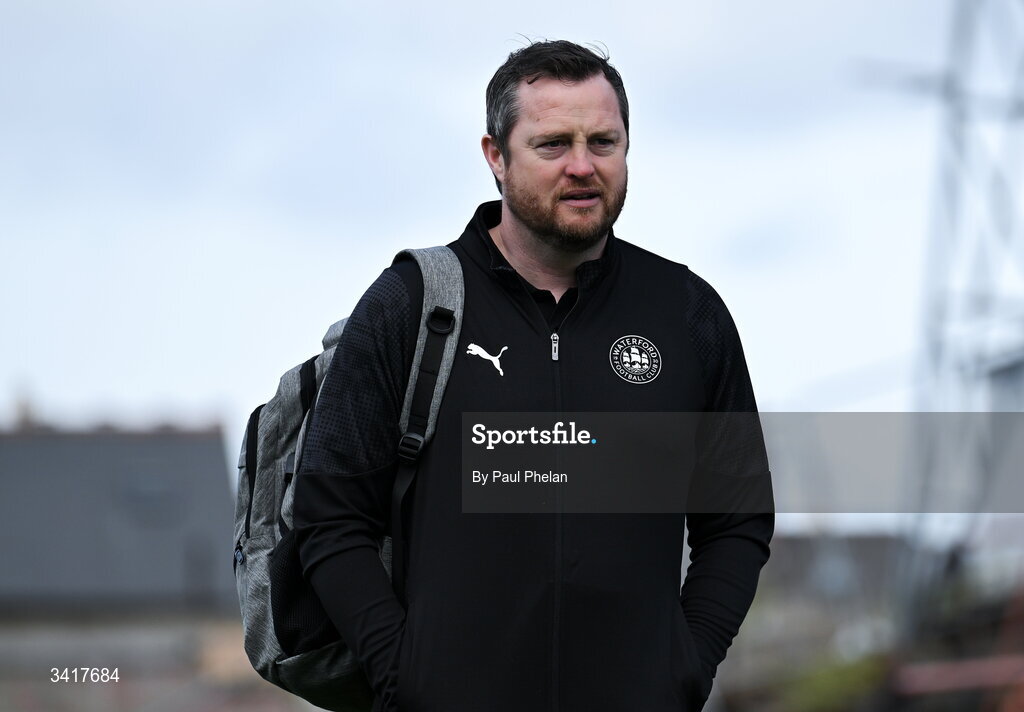 6 April 2026; Waterford manager Jon Daly arrives before the SSE Airtricity Men's Premier Division match between Bohemians and Waterford at Dalymount Park in Dublin. Photo by Paul Phelan/Sportsfile