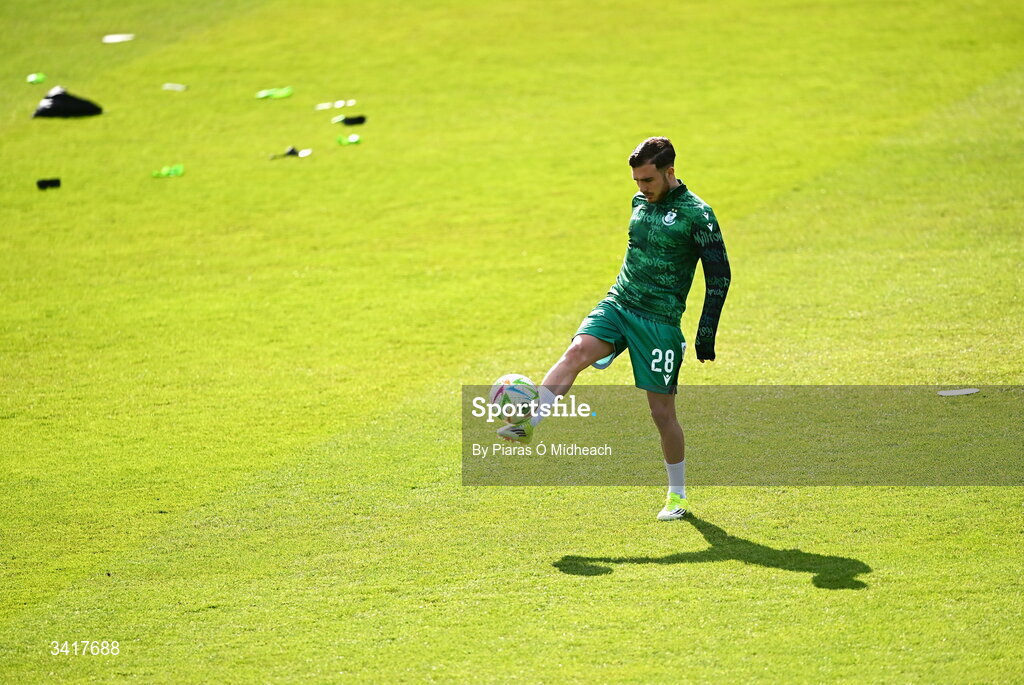 6 April 2026; Najemedine Razi of Shamrock Rovers during the SSE Airtricity Men's Premier Division match between Shamrock Rovers and Shelbourne at Tallaght Stadium in Dublin. Photo by Piaras Ó Mídheach/Sportsfile