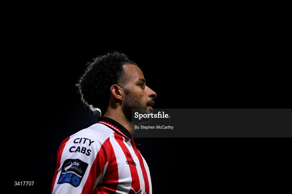 3 April 2026; Barry Cotter of Derry City during the SSE Airtricity Men's Premier Division match between Galway United and Derry City at Eamonn Deacy Park in Galway. Photo by Stephen McCarthy/Sportsfile