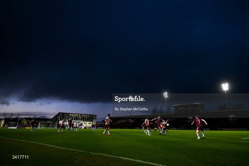 3 April 2026; A general view of Eamonn Deacy Park during the SSE Airtricity Men's Premier Division match between Galway United and Derry City at Eamonn Deacy Park in Galway. Photo by Stephen McCarthy/Sportsfile