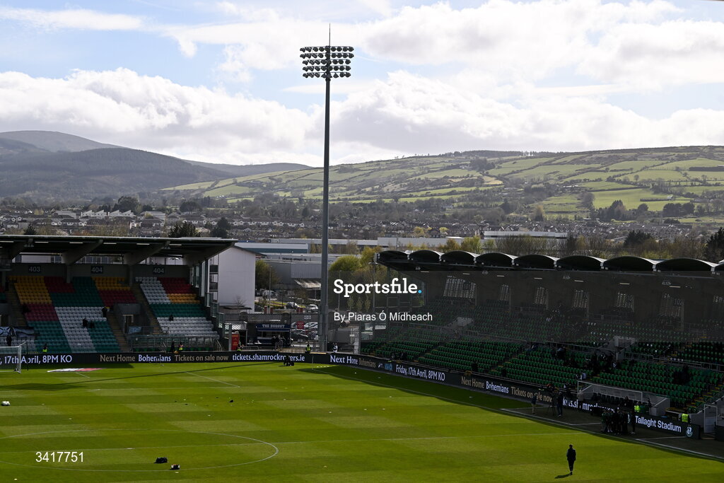 6 April 2026; A general view inside the stadium before the SSE Airtricity Men's Premier Division match between Shamrock Rovers and Shelbourne at Tallaght Stadium in Dublin. Photo by Piaras Ó Mídheach/Sportsfile