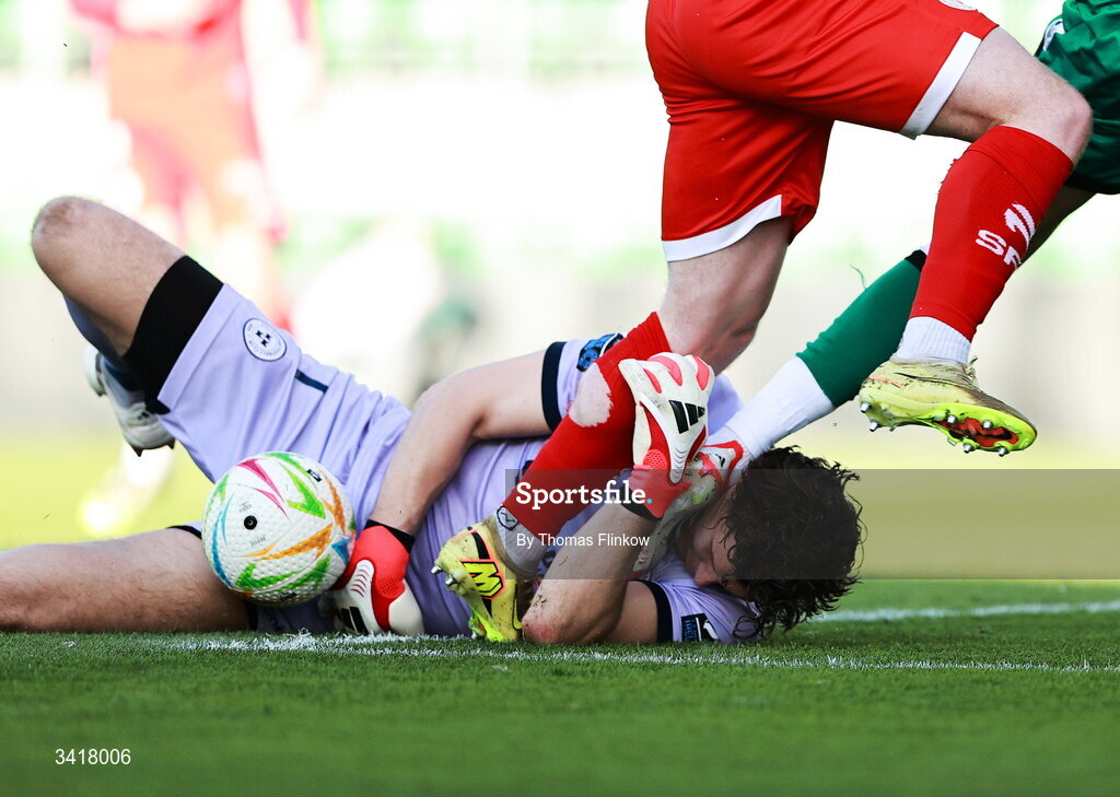 6 April 2026; Shelbourne goalkeeper Wessel Speel during the SSE Airtricity Men's Premier Division match between Shamrock Rovers and Shelbourne at Tallaght Stadium in Dublin. Photo by Thomas Flinkow/Sportsfile
