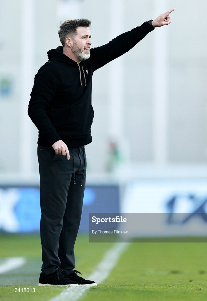 6 April 2026; Shamrock Rovers manager Stephen Bradley during the SSE Airtricity Men's Premier Division match between Shamrock Rovers and Shelbourne at Tallaght Stadium in Dublin. Photo by Thomas Flinkow/Sportsfile