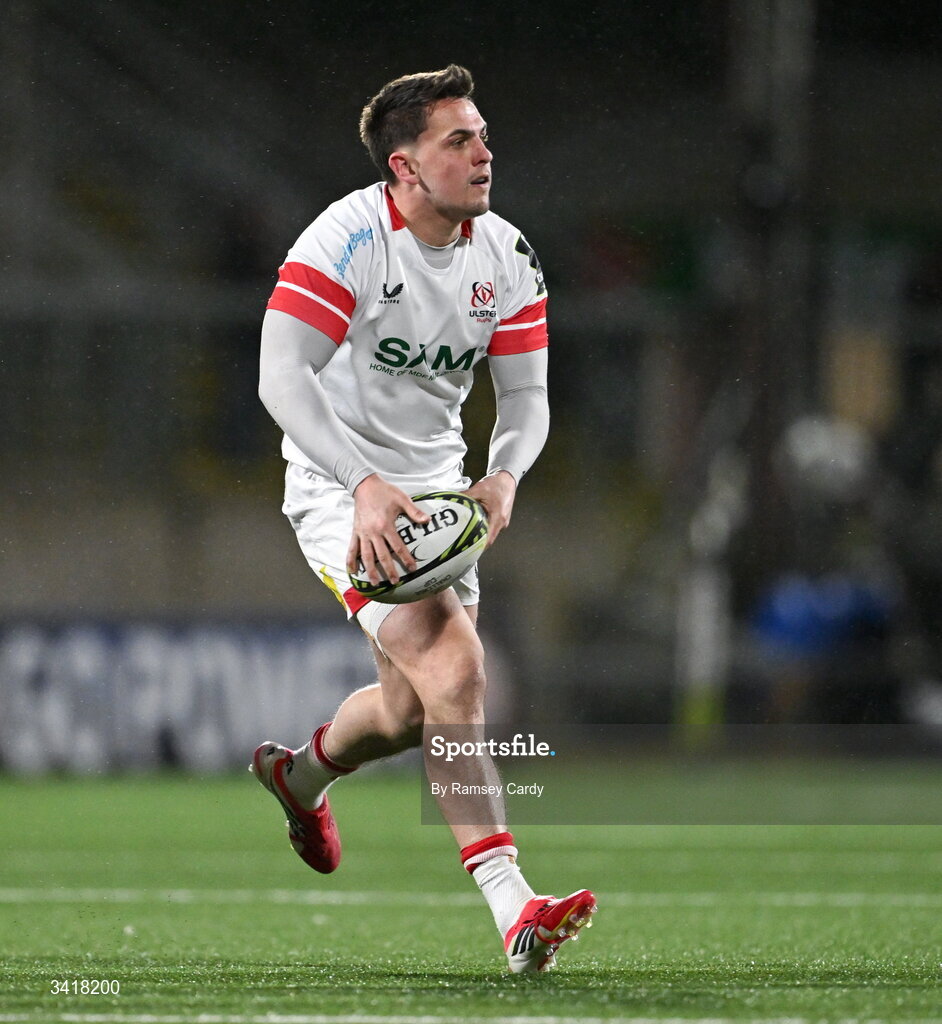 4 April 2026; James Hume of Ulster during the EPCR Challenge Cup match between Ulster and Ospreys at Affidea Stadium in Belfast. Photo by Ramsey Cardy/Sportsfile