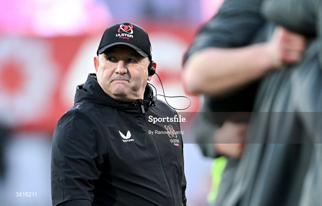 4 April 2026; Ulster head coach Richie Murphy before the EPCR Challenge Cup match between Ulster and Ospreys at Affidea Stadium in Belfast. Photo by Ramsey Cardy/Sportsfile