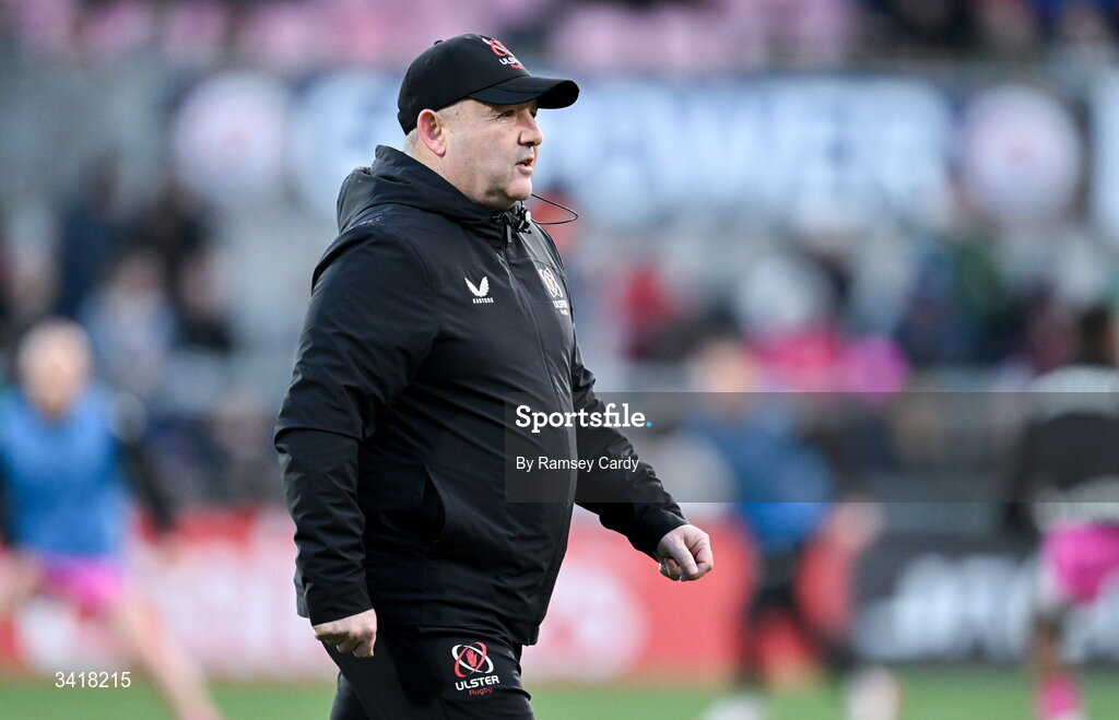4 April 2026; Ulster head coach Richie Murphy before the EPCR Challenge Cup match between Ulster and Ospreys at Affidea Stadium in Belfast. Photo by Ramsey Cardy/Sportsfile