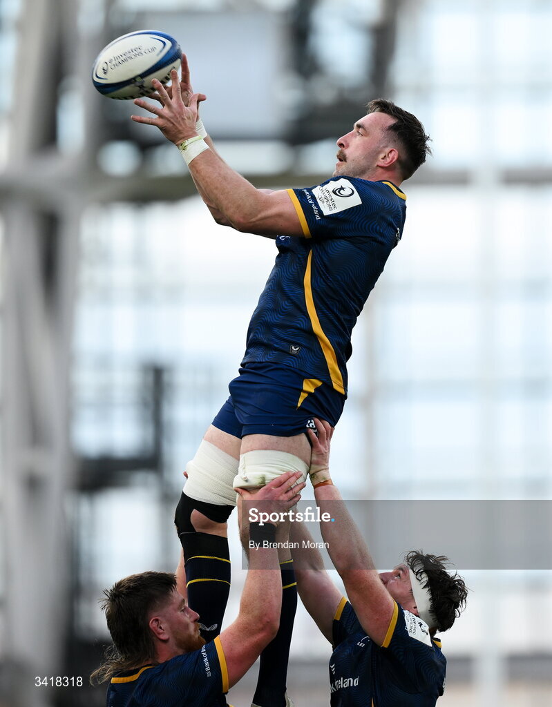 5 April 2026; Jack Conan of Leinster during the Investec Champions Cup match between Leinster and Edinburgh at the Aviva Stadium in Dublin. Photo by Brendan Moran/Sportsfile