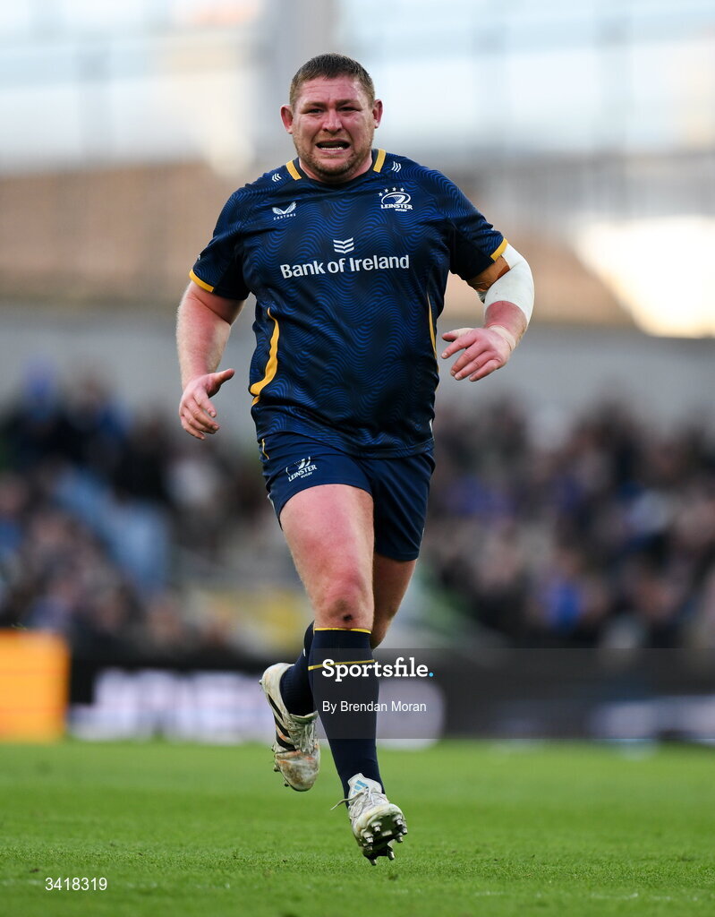 5 April 2026; Tadhg Furlong of Leinster during the Investec Champions Cup match between Leinster and Edinburgh at the Aviva Stadium in Dublin. Photo by Brendan Moran/Sportsfile