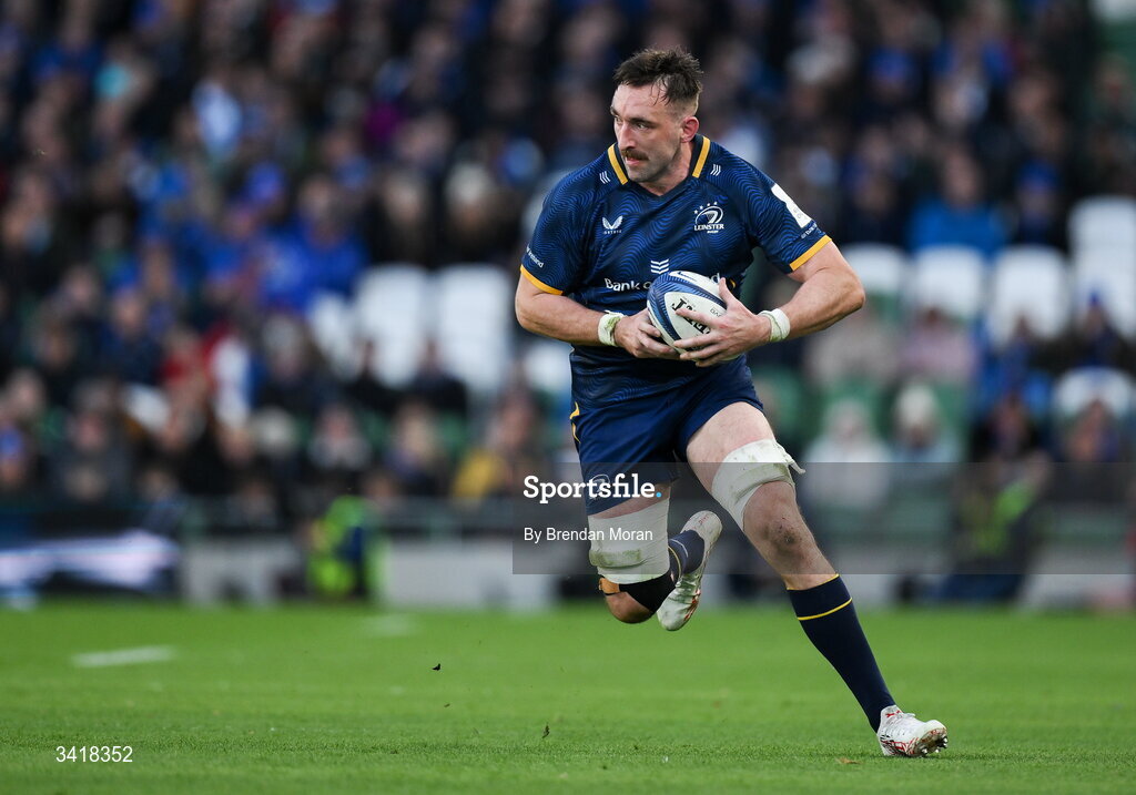 5 April 2026; Jack Conan of Leinster during the Investec Champions Cup match between Leinster and Edinburgh at the Aviva Stadium in Dublin. Photo by Brendan Moran/Sportsfile