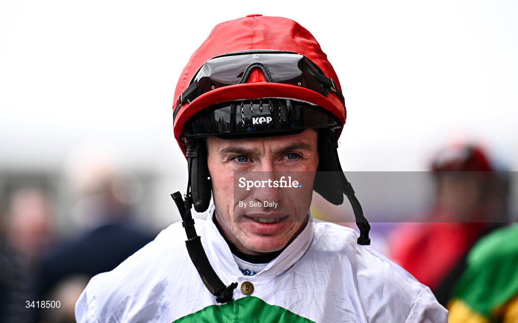 6 April 2026; Jockey Jack Kennedy before the Farmhouse Foods Novice Handicap Hurdle during day three of the Fairyhouse Easter Festival at Fairyhouse Racecourse in Ratoath, Meath. Photo by Seb Daly/Sportsfile