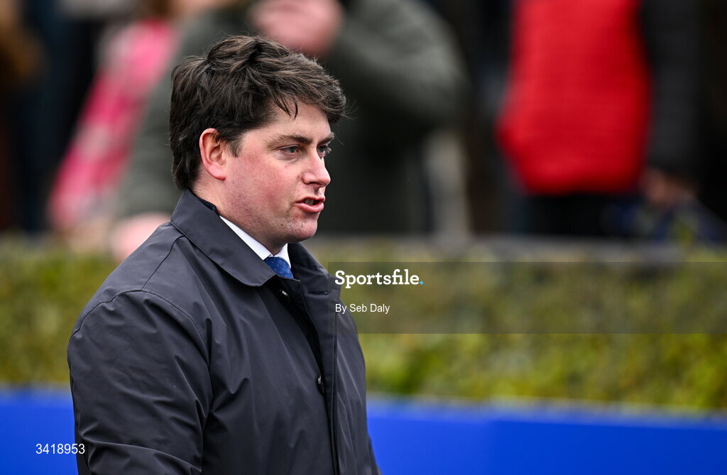 6 April 2026; Trainer Emmet Mullins during day three of the Fairyhouse Easter Festival at Fairyhouse Racecourse in Ratoath, Meath. Photo by Seb Daly/Sportsfile