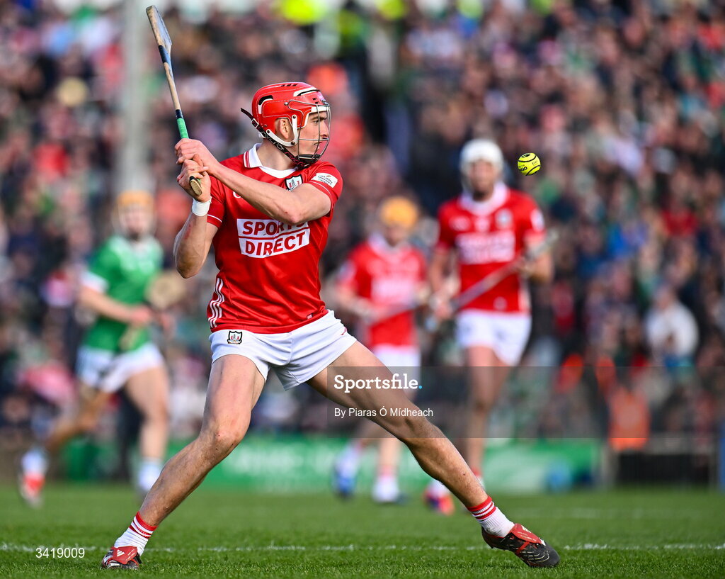 5 April 2026; Ciarán Joyce of Cork during the Allianz Hurling League Division 1A final match between Limerick and Cork at TUS Gaelic Grounds in Limerick. Photo by Piaras Ó Mídheach/Sportsfile