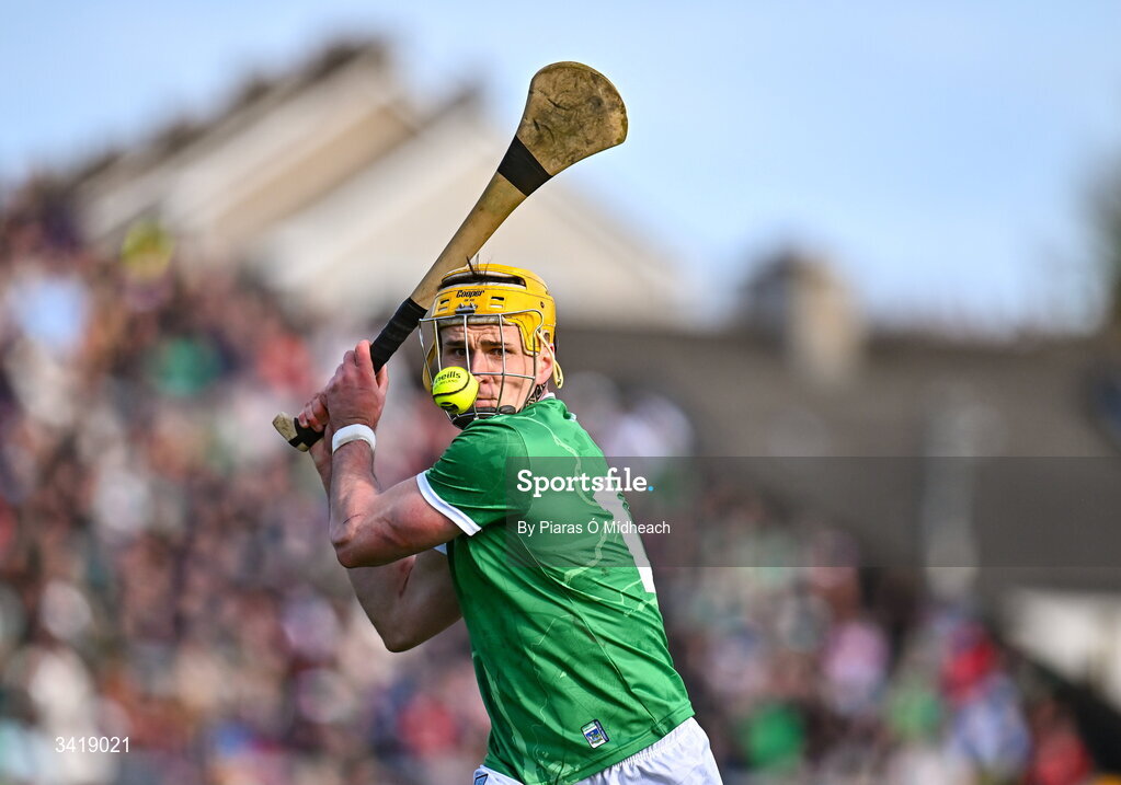 5 April 2026; Cathal O'Neill of Limerick during the Allianz Hurling League Division 1A final match between Limerick and Cork at TUS Gaelic Grounds in Limerick. Photo by Piaras Ó Mídheach/Sportsfile