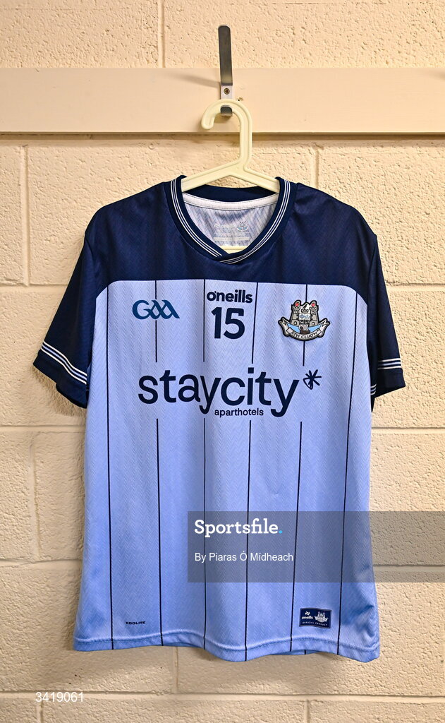 5 April 2026; The jersey of Cian O'Sullivan of Dublin in the dressing room before the Allianz Hurling League Division 1B final match between Clare and Dublin at TUS Gaelic Grounds in Limerick. Photo by Piaras Ó Mídheach/Sportsfile