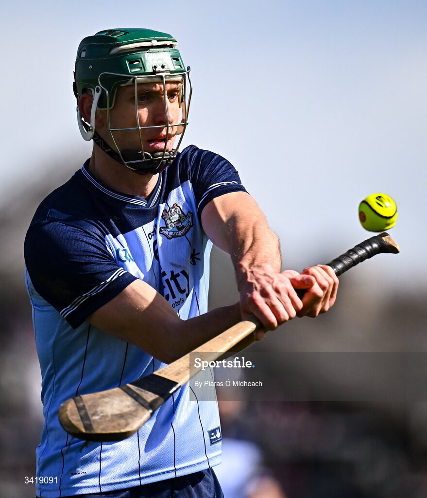 5 April 2026; Chris Crummey of Dublin during the Allianz Hurling League Division 1B final match between Clare and Dublin at TUS Gaelic Grounds in Limerick. Photo by Piaras Ó Mídheach/Sportsfile