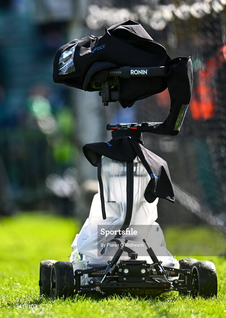 5 April 2026; A remote controlled TV camera during the Allianz Hurling League Division 1B final match between Clare and Dublin at TUS Gaelic Grounds in Limerick. Photo by Piaras Ó Mídheach/Sportsfile