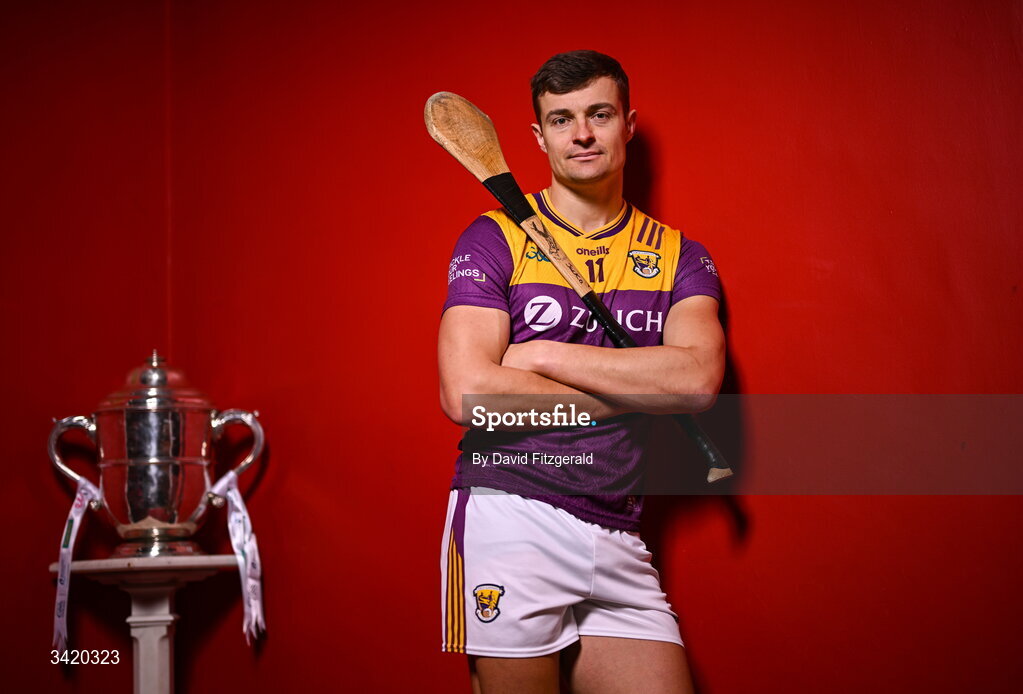 9 April 2026; Jack O'Connor of Wexford pictured at the launch of the 2026 Leinster GAA Senior Hurling Championship at The Kinnitty Castle Hotel in Kinnitty, Offaly. Photo by David Fitzgerald/Sportsfile