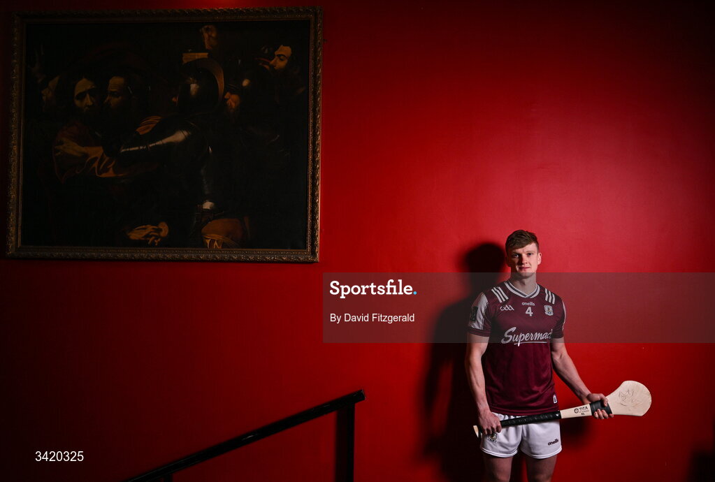 9 April 2026; Darren Morrissey of Galway pictured at the launch of the 2026 Leinster GAA Senior Hurling Championship at The Kinnitty Castle Hotel in Kinnitty, Offaly. Photo by David Fitzgerald/Sportsfile