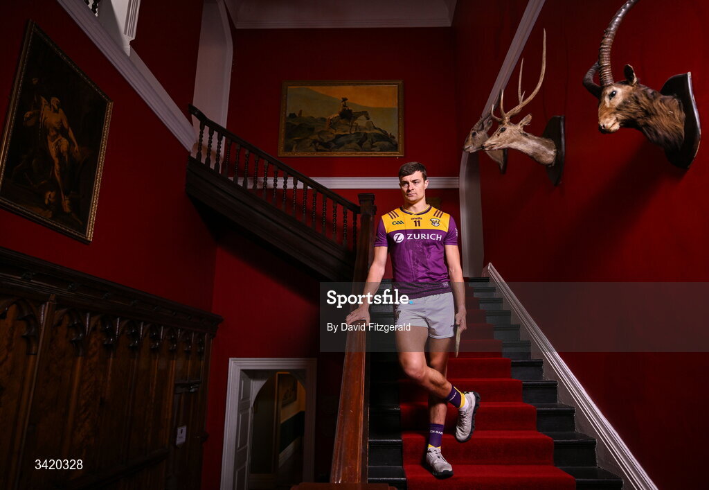 9 April 2026; Jack O'Connor of Wexford pictured at the launch of the 2026 Leinster GAA Senior Hurling Championship at The Kinnitty Castle Hotel in Kinnitty, Offaly. Photo by David Fitzgerald/Sportsfile