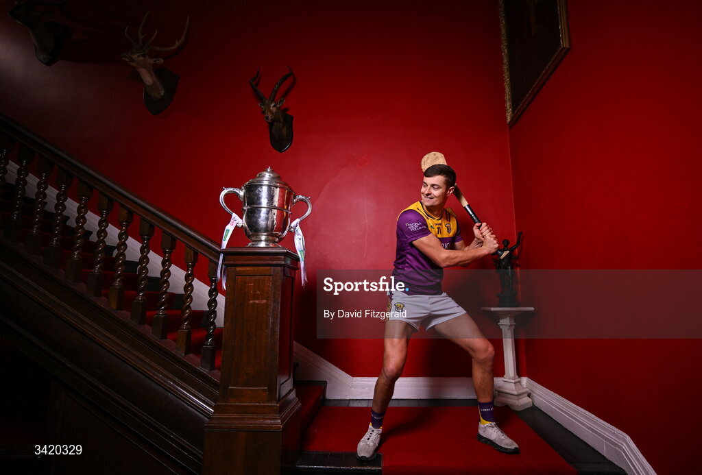 9 April 2026; Jack O'Connor of Wexford pictured at the launch of the 2026 Leinster GAA Senior Hurling Championship at The Kinnitty Castle Hotel in Kinnitty, Offaly. Photo by David Fitzgerald/Sportsfile