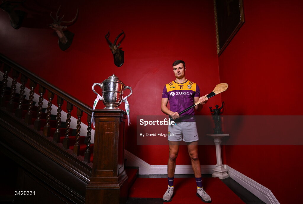 9 April 2026; Jack O'Connor of Wexford pictured at the launch of the 2026 Leinster GAA Senior Hurling Championship at The Kinnitty Castle Hotel in Kinnitty, Offaly. Photo by David Fitzgerald/Sportsfile