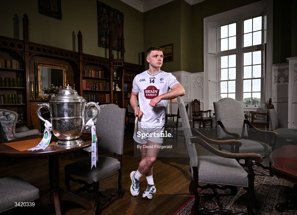 9 April 2026; Muiris Curtin of Kildare pictured at the launch of the 2026 Leinster GAA Senior Hurling Championship at The Kinnitty Castle Hotel in Kinnitty, Offaly. Photo by David Fitzgerald/Sportsfile