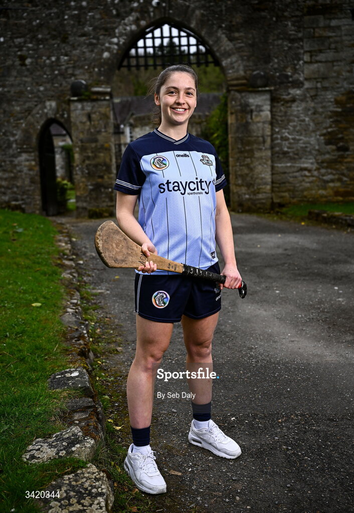 9 April 2026; Aisling O'Neill of Dublin pictured at the launch of the 2026 Leinster GAA Senior Camogie Championship, at The Kinnitty Castle Hotel in Kinnitty, Offaly. Photo by Seb Daly/Sportsfile