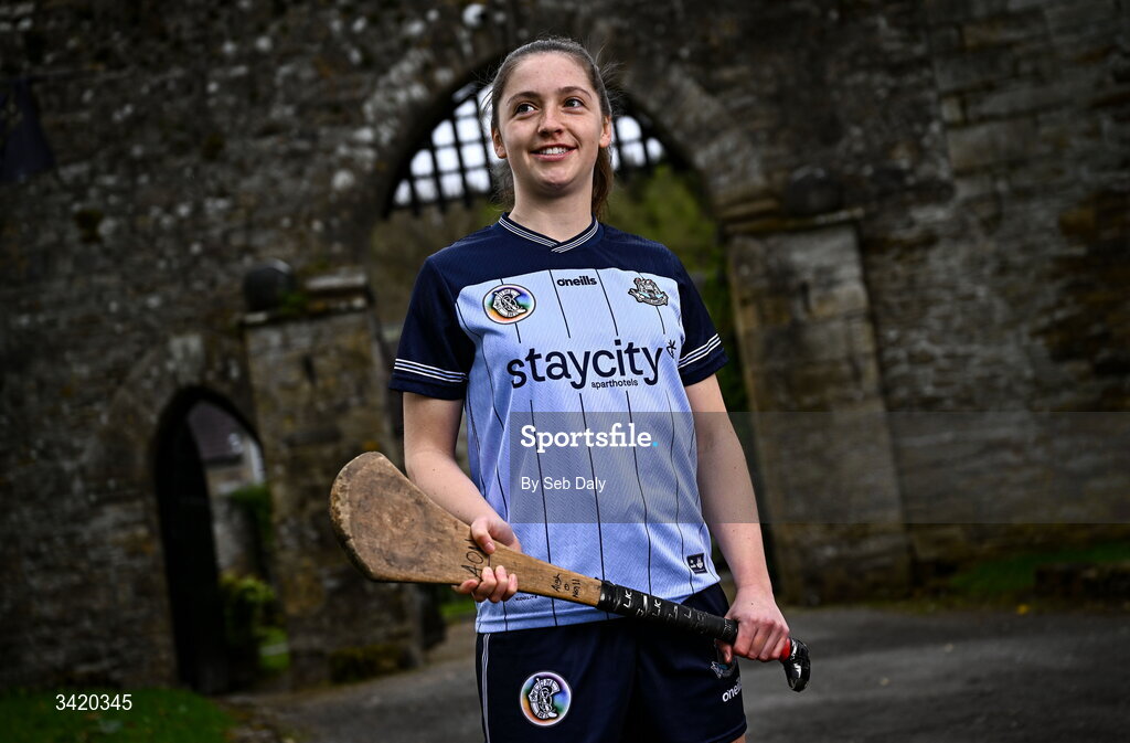 9 April 2026; Aisling O'Neill of Dublin pictured at the launch of the 2026 Leinster GAA Senior Camogie Championship, at The Kinnitty Castle Hotel in Kinnitty, Offaly. Photo by Seb Daly/Sportsfile