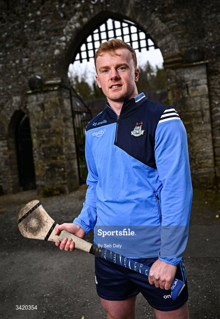 9 April 2026; Conor McHugh of Dublin pictured at the launch of the 2026 Leinster GAA Senior Hurling Championship, at The Kinnitty Castle Hotel in Kinnitty, Offaly. Photo by Seb Daly/Sportsfile