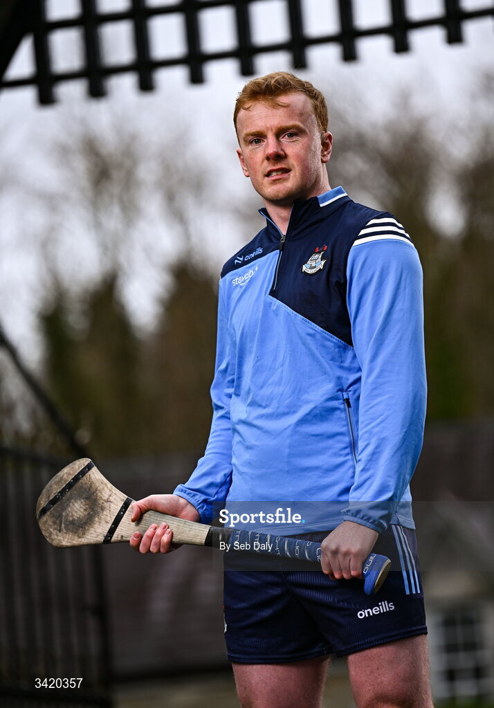 9 April 2026; Conor McHugh of Dublin pictured at the launch of the 2026 Leinster GAA Senior Hurling Championship, at The Kinnitty Castle Hotel in Kinnitty, Offaly. Photo by Seb Daly/Sportsfile