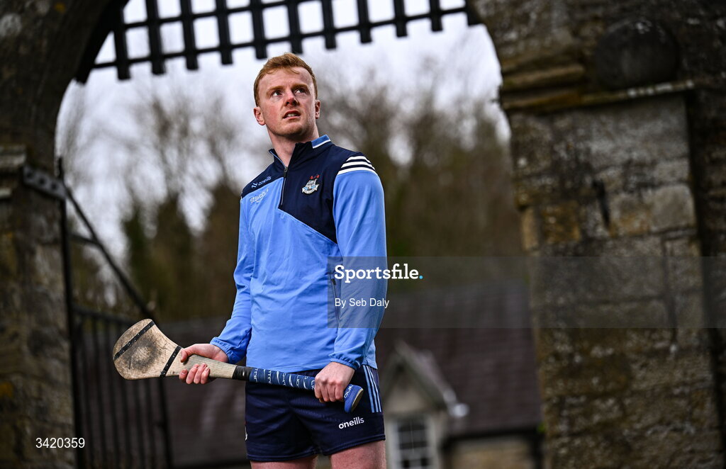 9 April 2026; Conor McHugh of Dublin pictured at the launch of the 2026 Leinster GAA Senior Hurling Championship, at The Kinnitty Castle Hotel in Kinnitty, Offaly. Photo by Seb Daly/Sportsfile