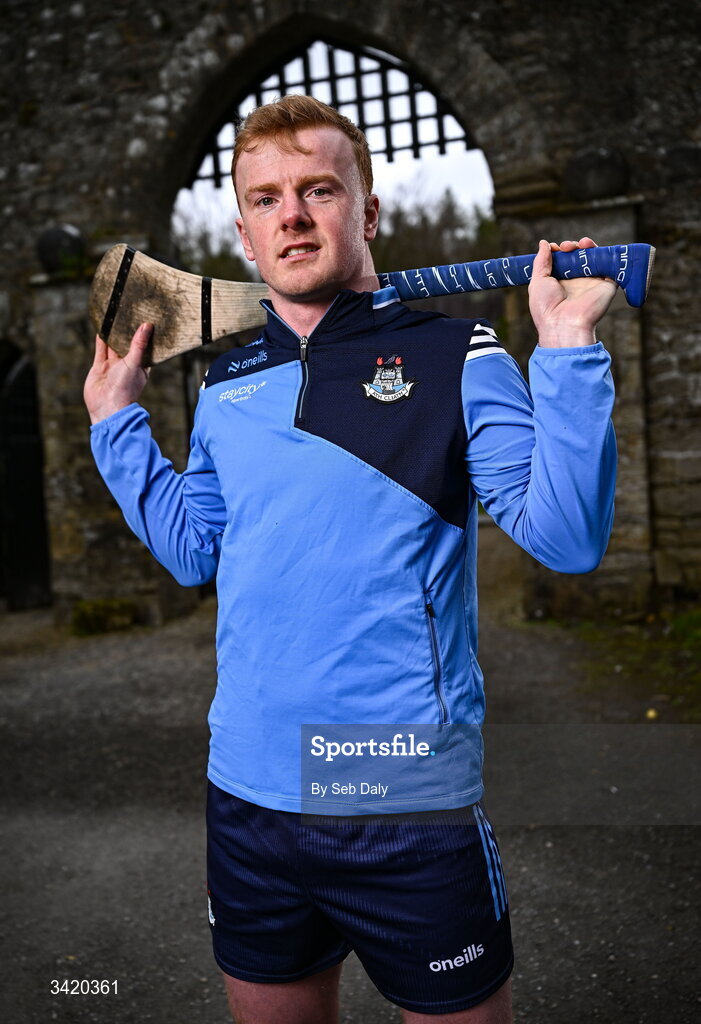 9 April 2026; Conor McHugh of Dublin pictured at the launch of the 2026 Leinster GAA Senior Hurling Championship, at The Kinnitty Castle Hotel in Kinnitty, Offaly. Photo by Seb Daly/Sportsfile