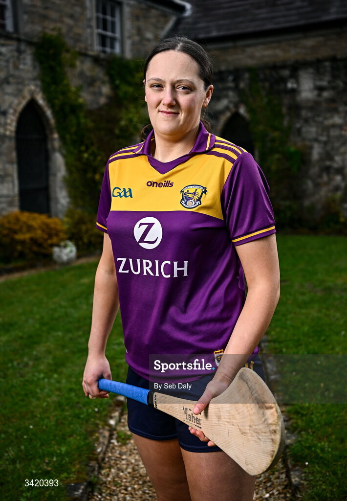 9 April 2026; Keeva Steadmond of Wexford pictured at the launch of the 2026 Leinster GAA Senior Camogie Championship, at The Kinnitty Castle Hotel in Kinnitty, Offaly. Photo by Seb Daly/Sportsfile