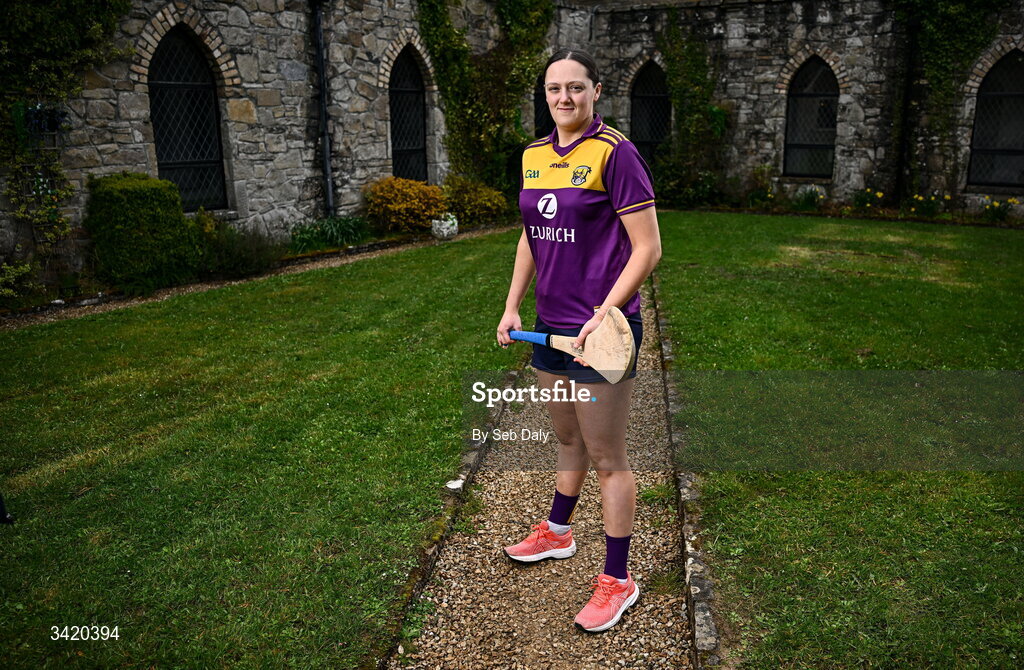 9 April 2026; Keeva Steadmond of Wexford pictured at the launch of the 2026 Leinster GAA Senior Camogie Championship, at The Kinnitty Castle Hotel in Kinnitty, Offaly. Photo by Seb Daly/Sportsfile